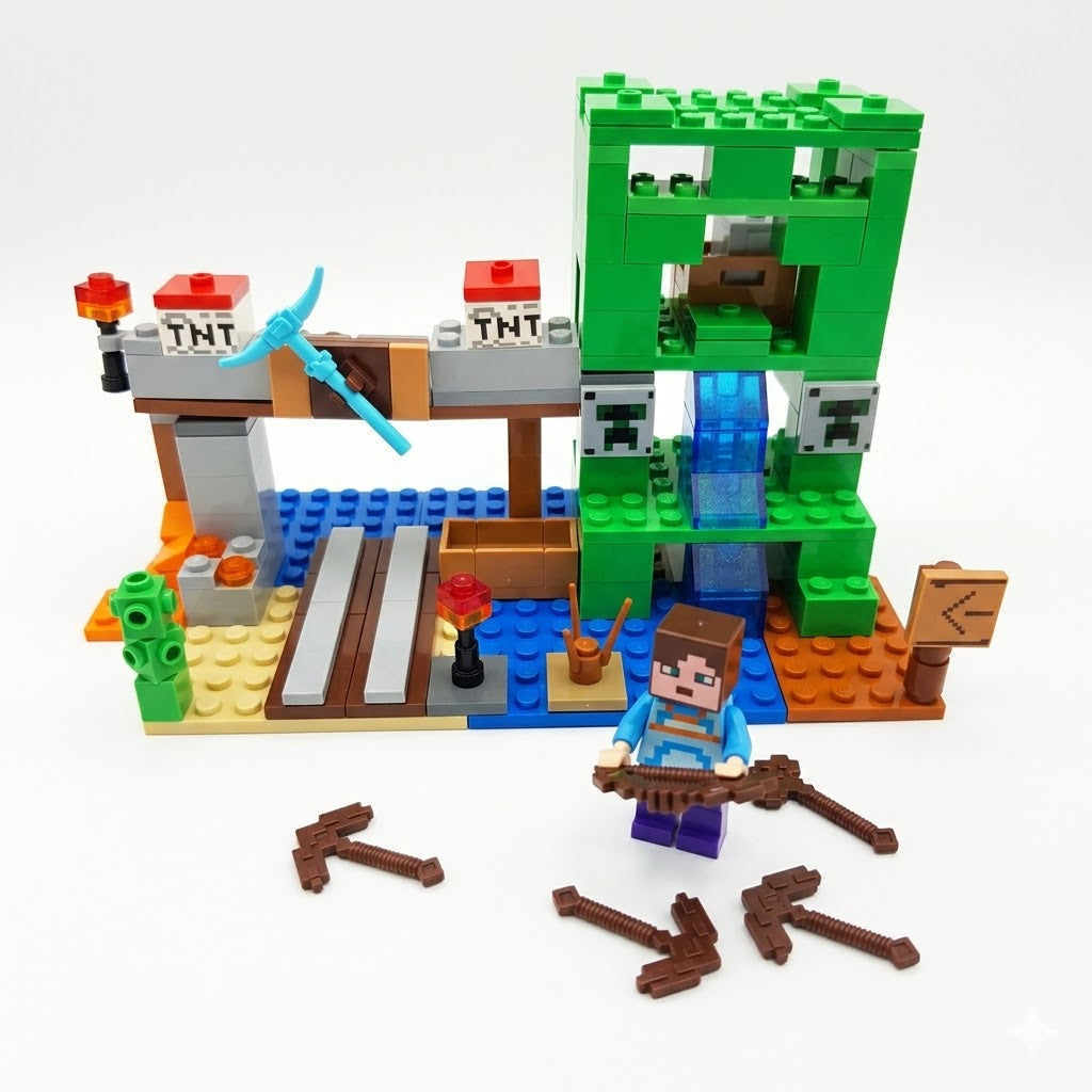 Minecraft svetleće kocke – Creeperova tvrđava + POKLON priručnik