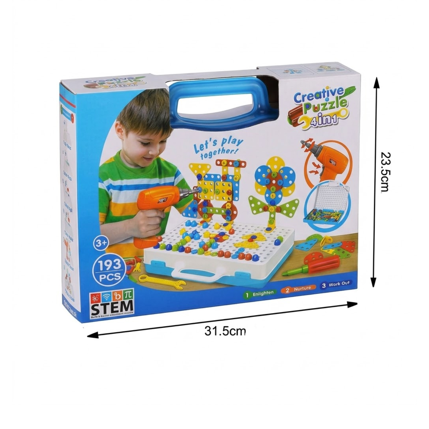 Inženjerski 4-u-1 set sa bušilicom sa 193 dela + POKLON PRIRUČNIK