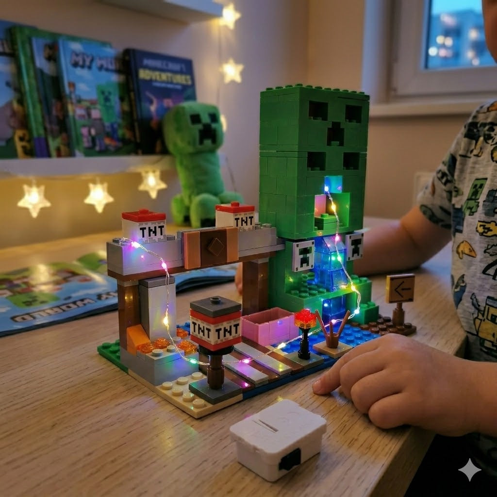 Minecraft svetleće kocke – Creeperova tvrđava + POKLON priručnik